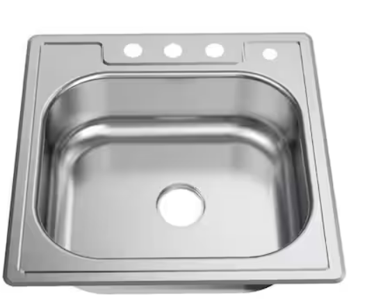 Glacier Bay Model # VT2522A18SHA1 25 in. Drop-In Single Bowl Kitchen Sink with Faucet & Sprayer