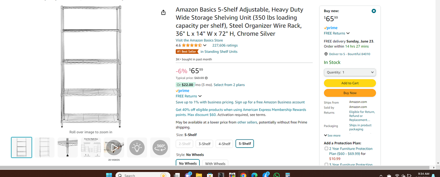 Room Essentials Chrome 5 Tier Wide Shelving Unit