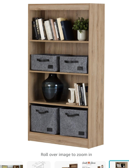 South Shore Axess 4-Shelf Bookcase-Morgan Cherry, 58-inch
