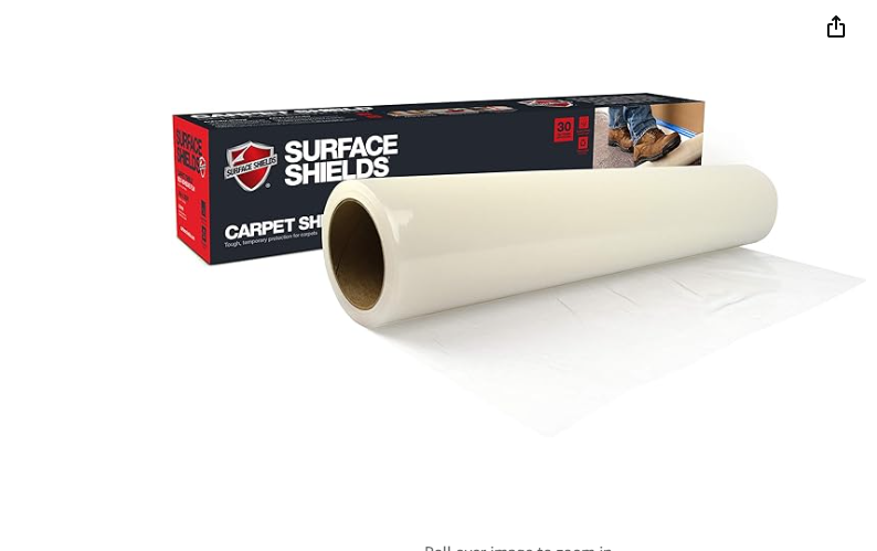 Surface Shields CS24200L Carpet Shield, 24 Inch x 200 feet, Clear