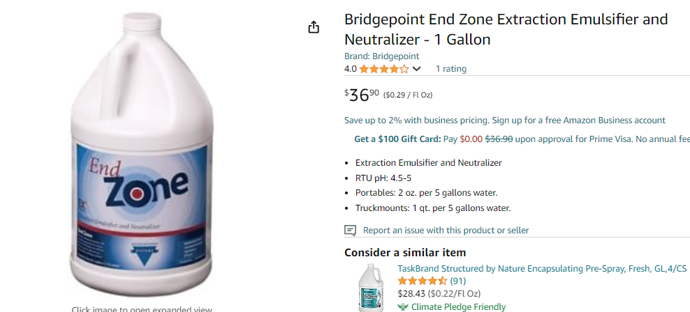 Bridgepoint End Zone Extraction Emulsifier and Neutralizer - 1 Gallon