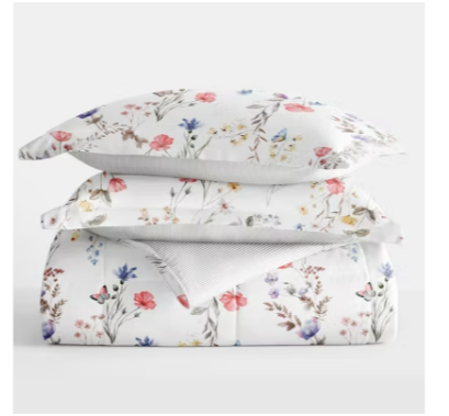 Casual Comfort Meadow Floral Midweight Down Alternative Comforter Set TWIN
