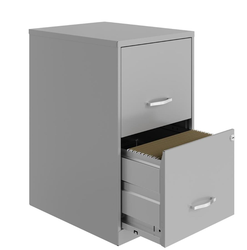 Realspace 735854737221 18"D Vertical 2-Drawer File Cabinet Artic Silver / New