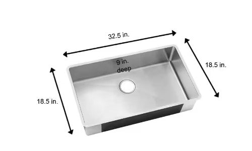 Elkay Crosstown 32 in. Undermount Single Bowl 18-Gauge Kitchen Sink HDU32189F