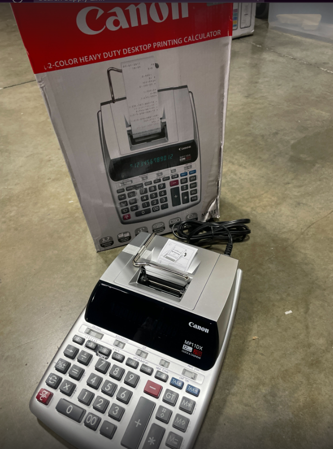 Printing Calculator Heavy Duty Canon MP11DX-2 12 Digit 2 Color