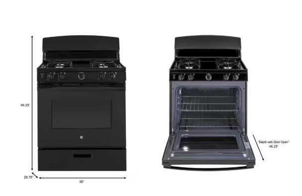 GE 30 in. 4.8 cu. ft. Freestanding Gas Range in Black JGBS30DEK6BB MSRP $578