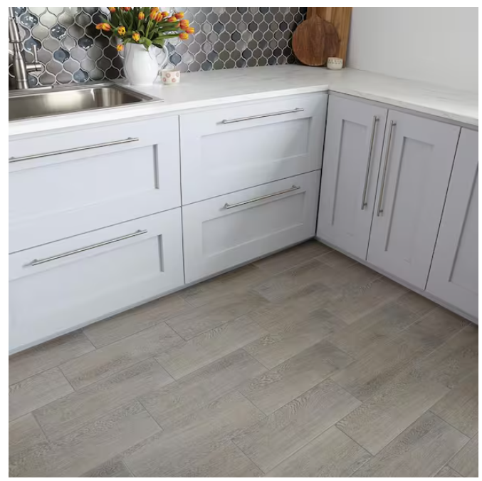 TrafficMaster Glenwood Fog 7 in. x 20 in. Ceramic Floor and Wall Tile (10.89 sq. ft. / case)