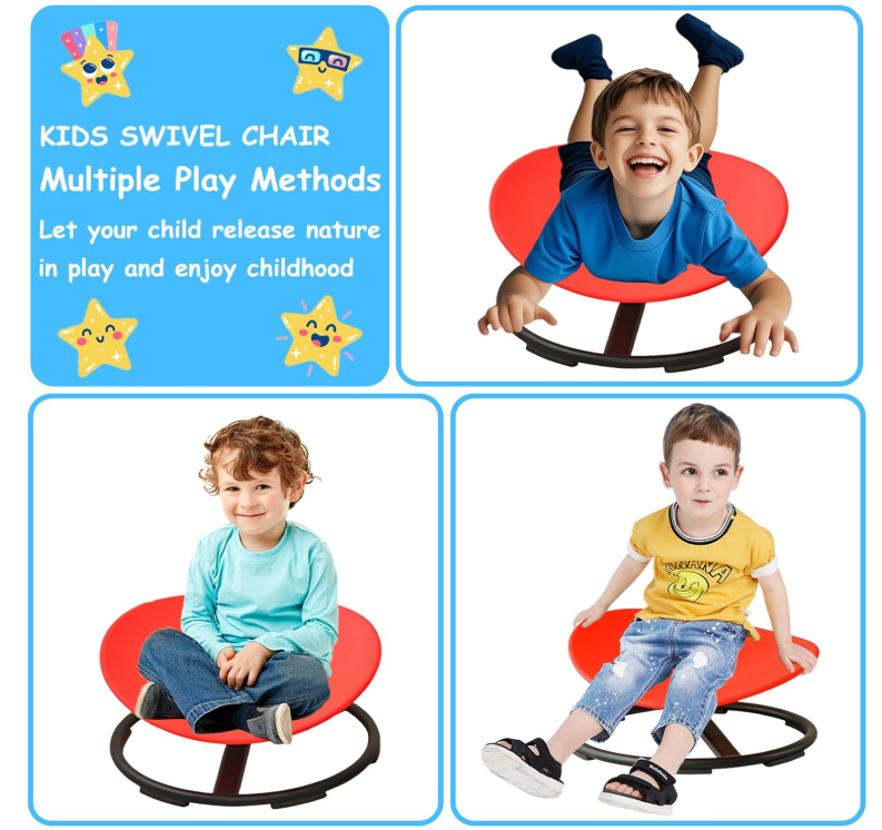 Kids Sensory Chair for Autism Kids Swivel, Sit and Spin Metal Base Non-Slip