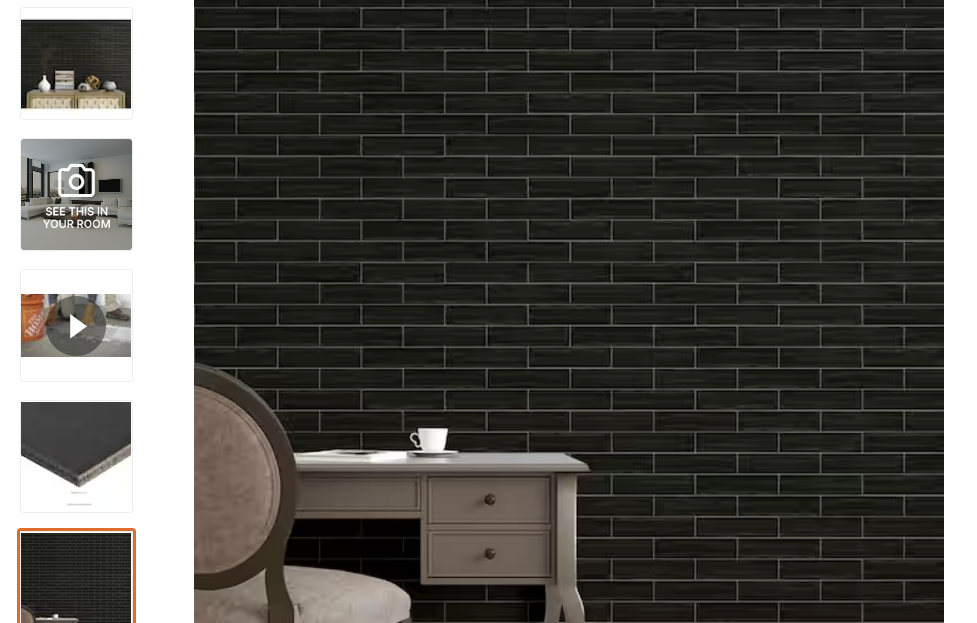 Turin Midnight 2.5 in. x 10 in. Glossy Porcelain Floor and Wall Tile (8.07 sq. ft./Case)