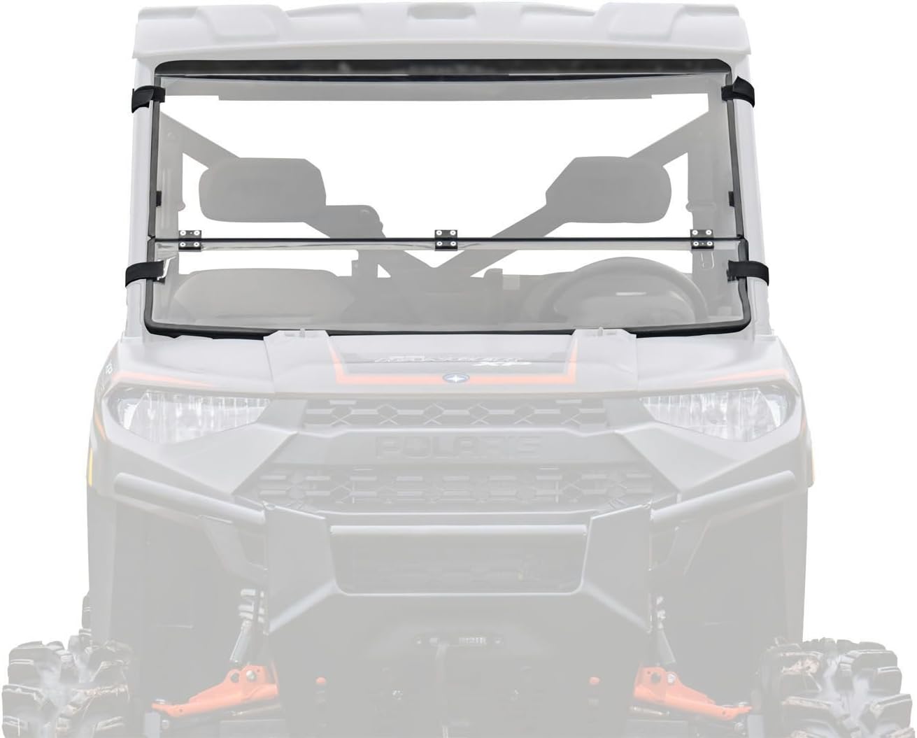 SuperATV Scratch Resistant Flip Down Front Windshield for Polaris Ranger XP 1000