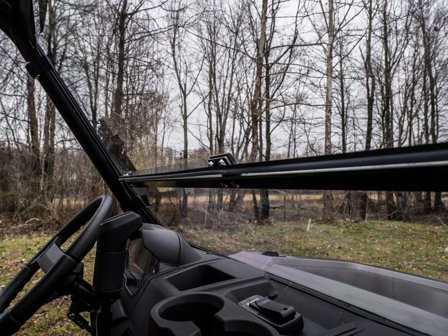 SuperATV Scratch Resistant Flip Down Front Windshield for Polaris Ranger XP 1000