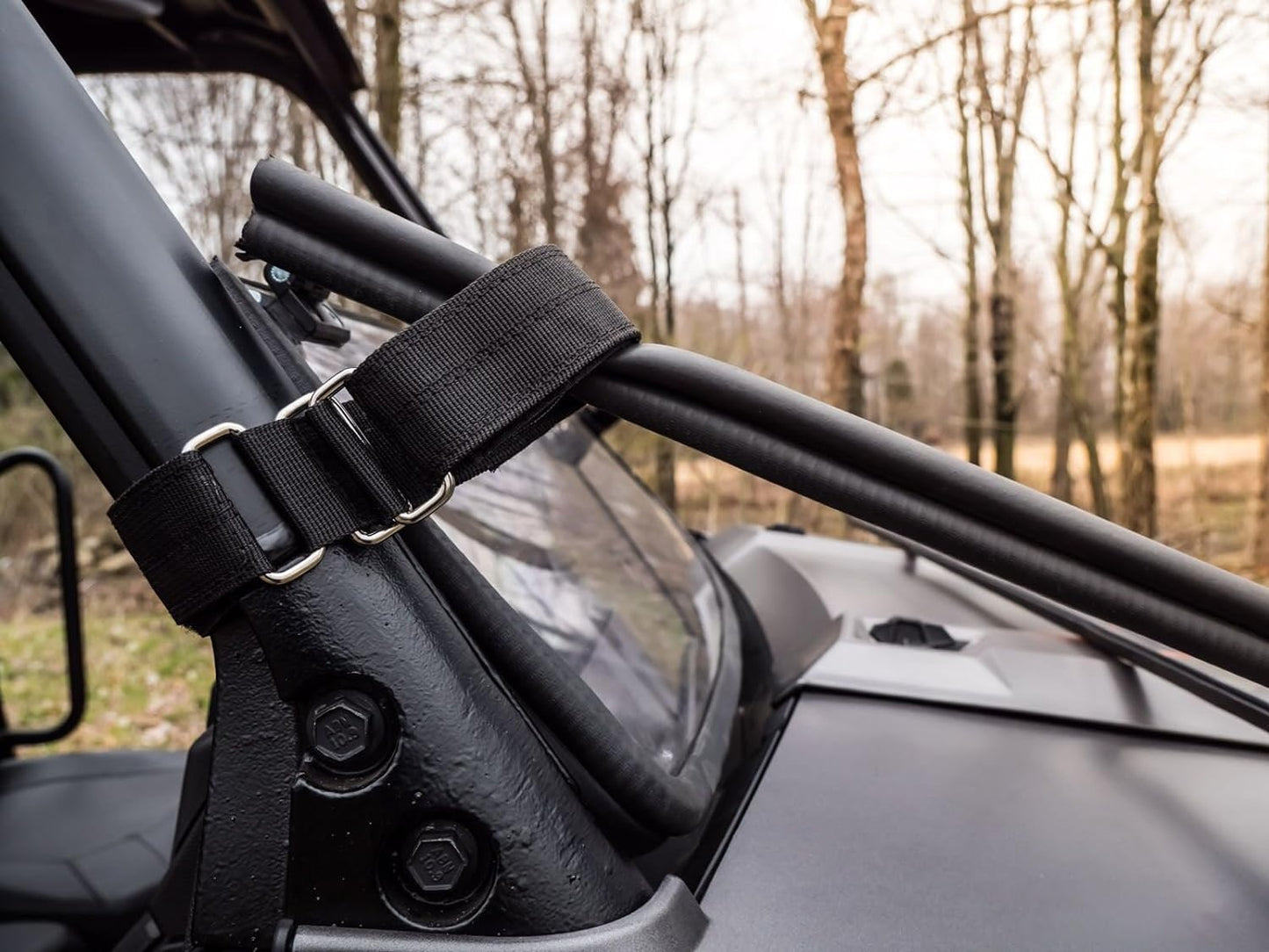 SuperATV Scratch Resistant Flip Down Front Windshield for Polaris Ranger XP 1000