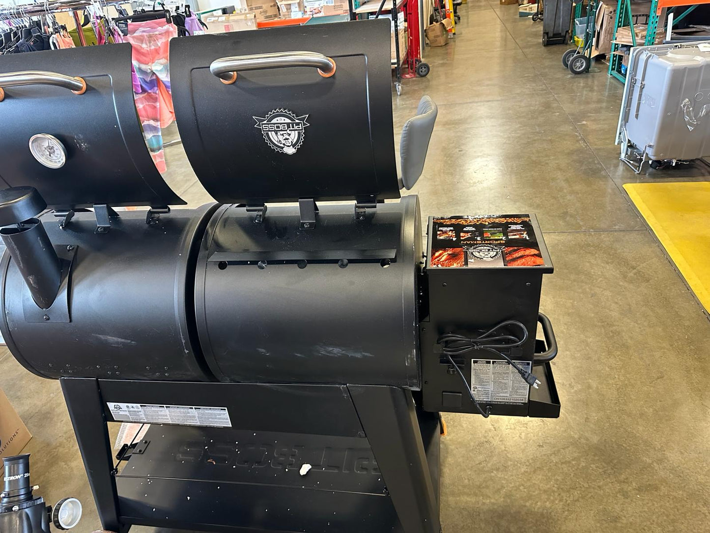 Slightly Damaged Pit Boss PB1230SP Wood Pellet and Gas Combo Grill, Black