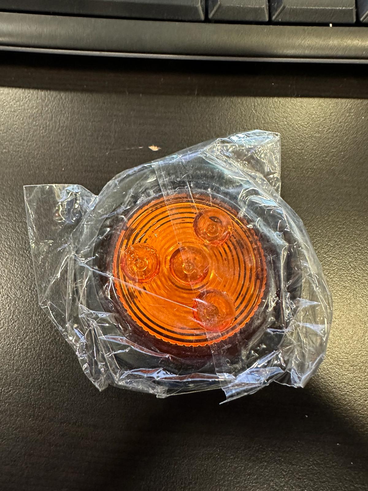 Amber 2" Round Sealed Led Clearance Marker Light 4LED Grommet Mount RV Accessories, Reflective 2 Inch Round Trailer Led Side Marker Lights Lamps Kit Flush Mount with Wire Pigtails