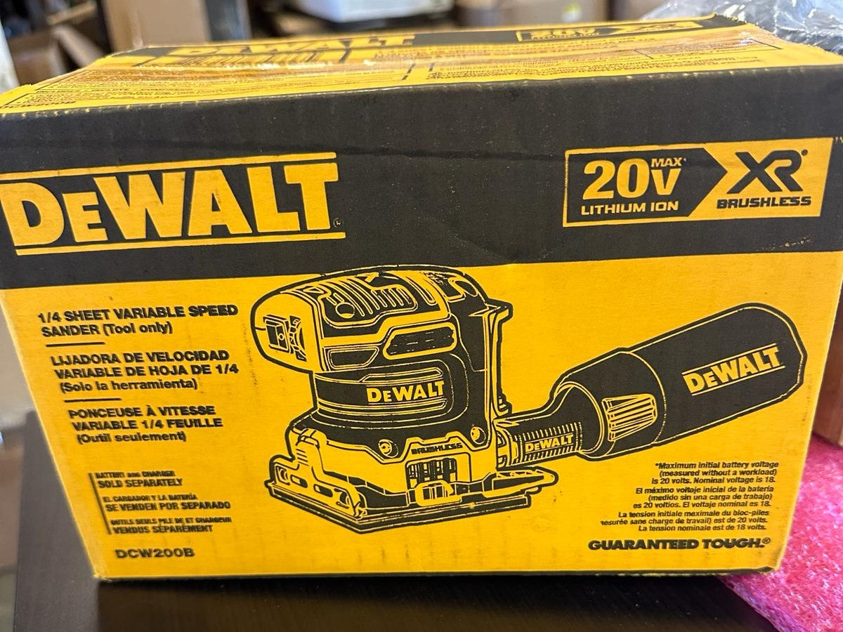 DEWALT 20V MAX* XR Palm Sander, Sheet, Variable Speed, 1/4-Inch, Tool Only (DCW200B) listing#286242805858