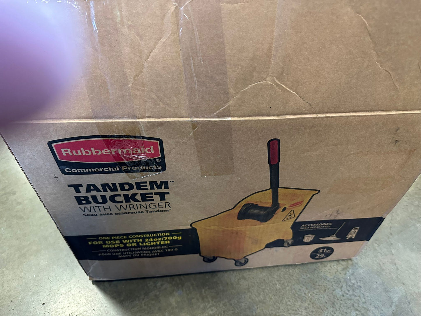 Rubbermaid Commercial Product 31QT Tandem Bucket, Yellow