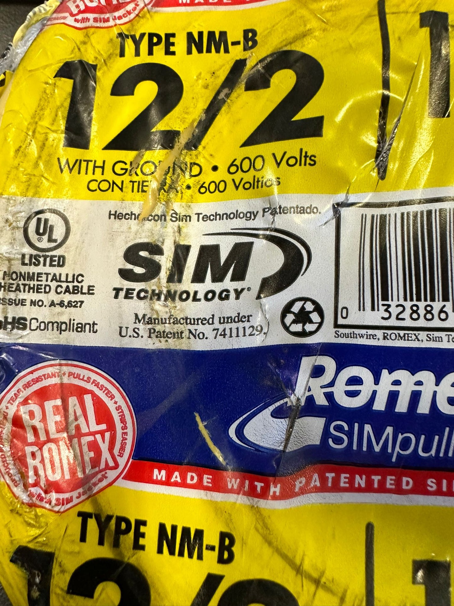 Southwire 100 ft. 12/2 Solid Romex SIMpull CU NM-B W/G Wire Model # 28828228
