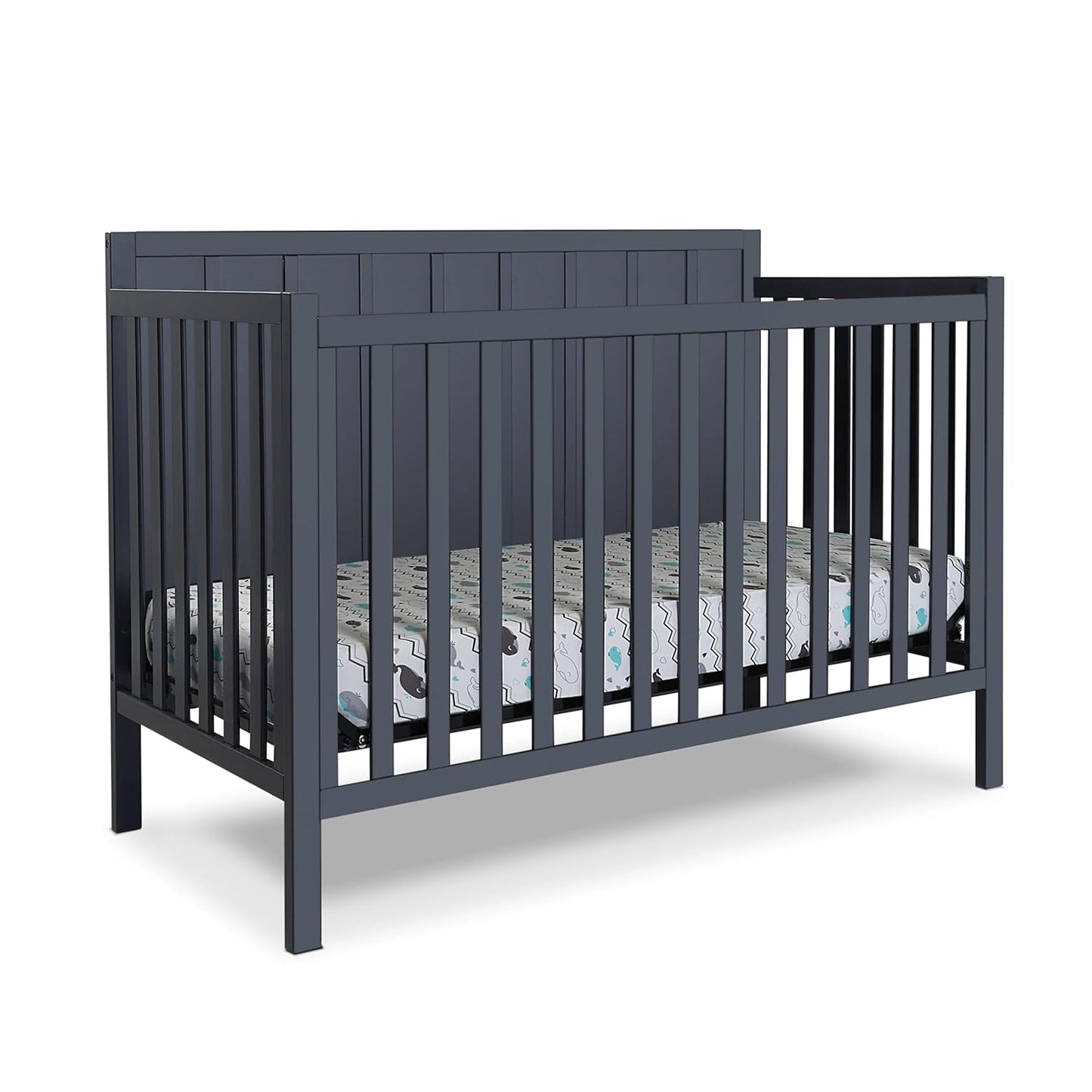 Sorelle Furniture Essex Crib Classic 4-in-1 Convertible Crib, Made of Wood, Non-Toxic Finish, Wooden Baby Bed, Toddler Bed, Child’s Daybed and Full-Size Bed, Nursery Furniture-Midnight