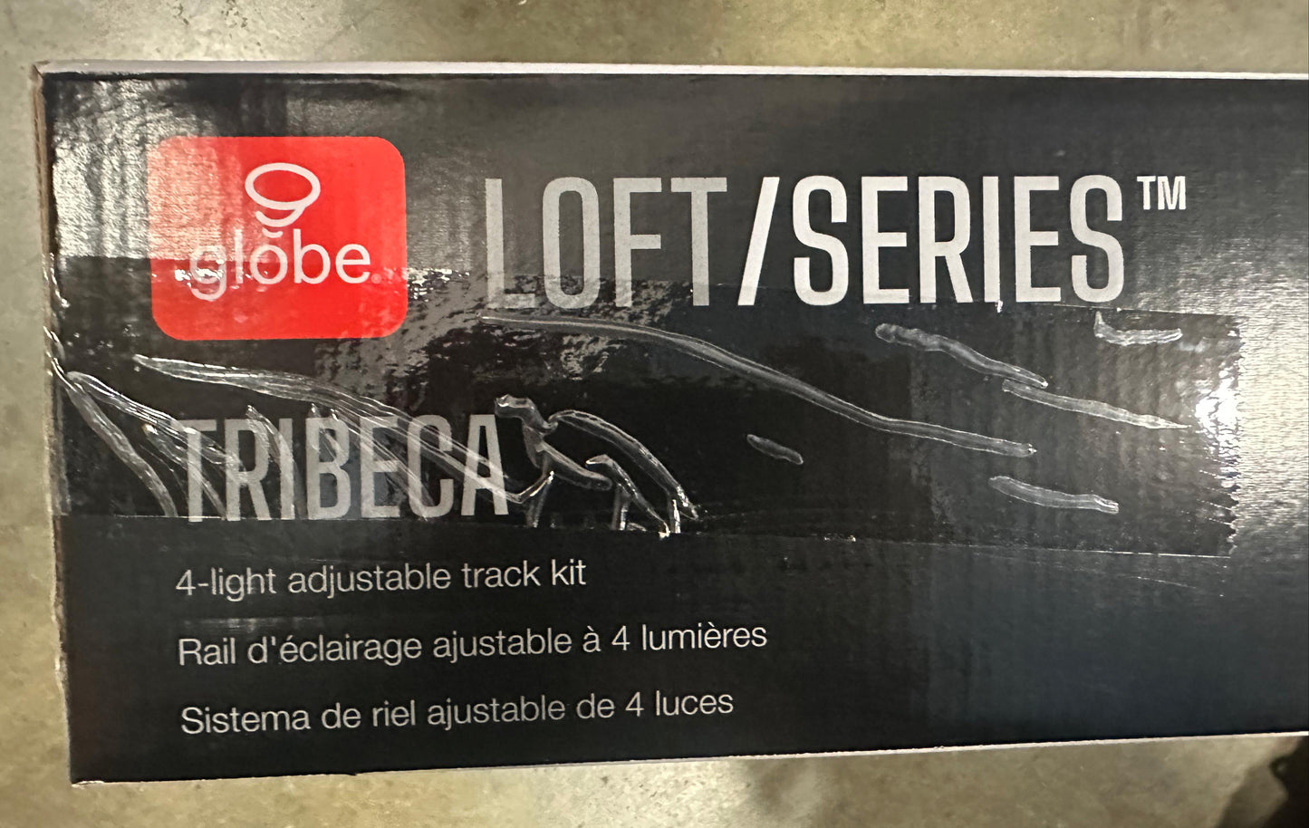 Globe Electric 59738 Tribeca 4-Light 56" Track Lighting Kit, Matte Black, Bulb Not Included
