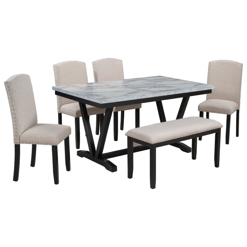 SkyLuxe 4 Piece Dining Chairs and Bench - No table
