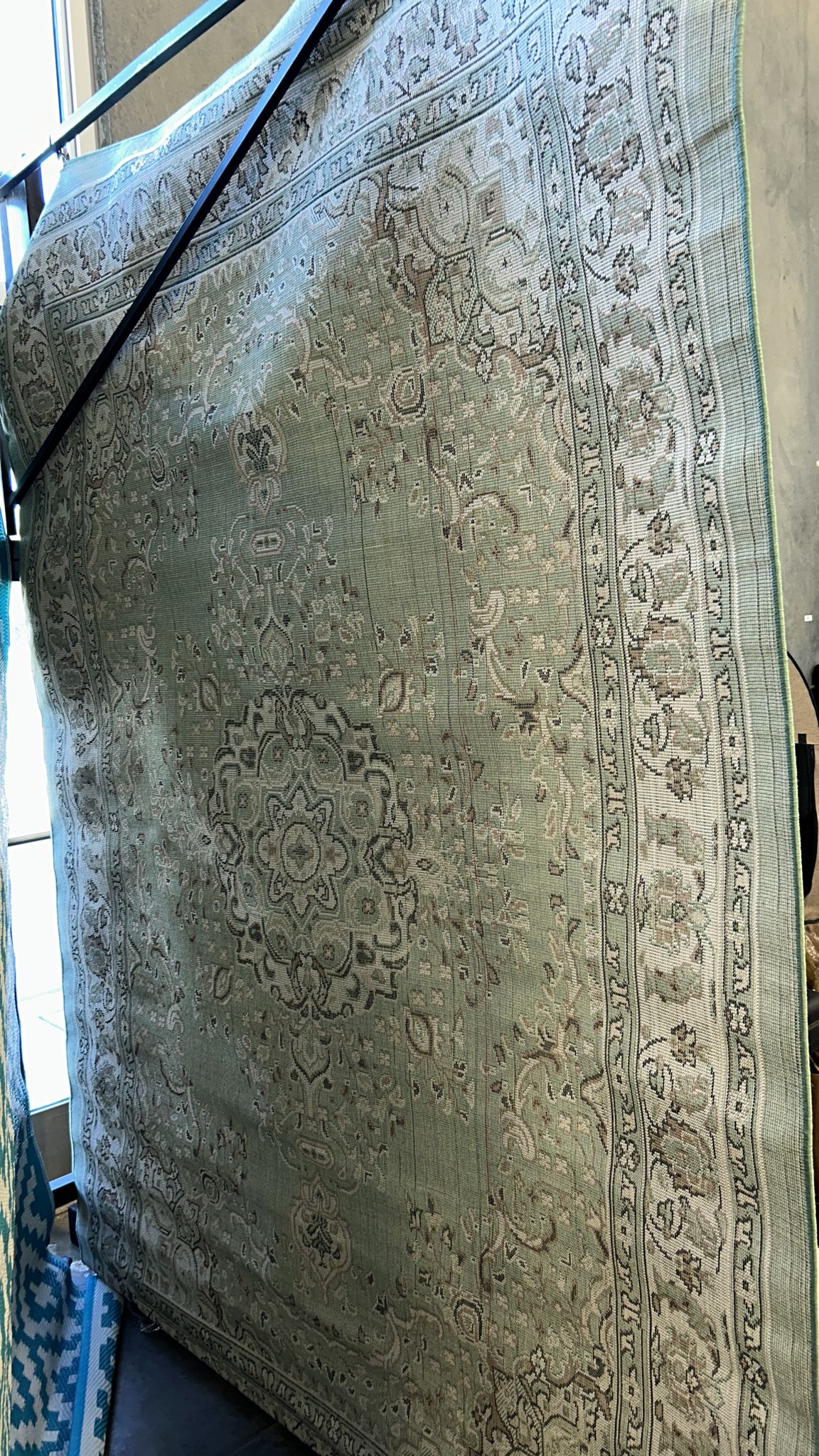 Antep Rugs Oriental 6x9 Traditional Medallion Indoor Area Rug Siesta (Green Beige, 6'7" x 9')