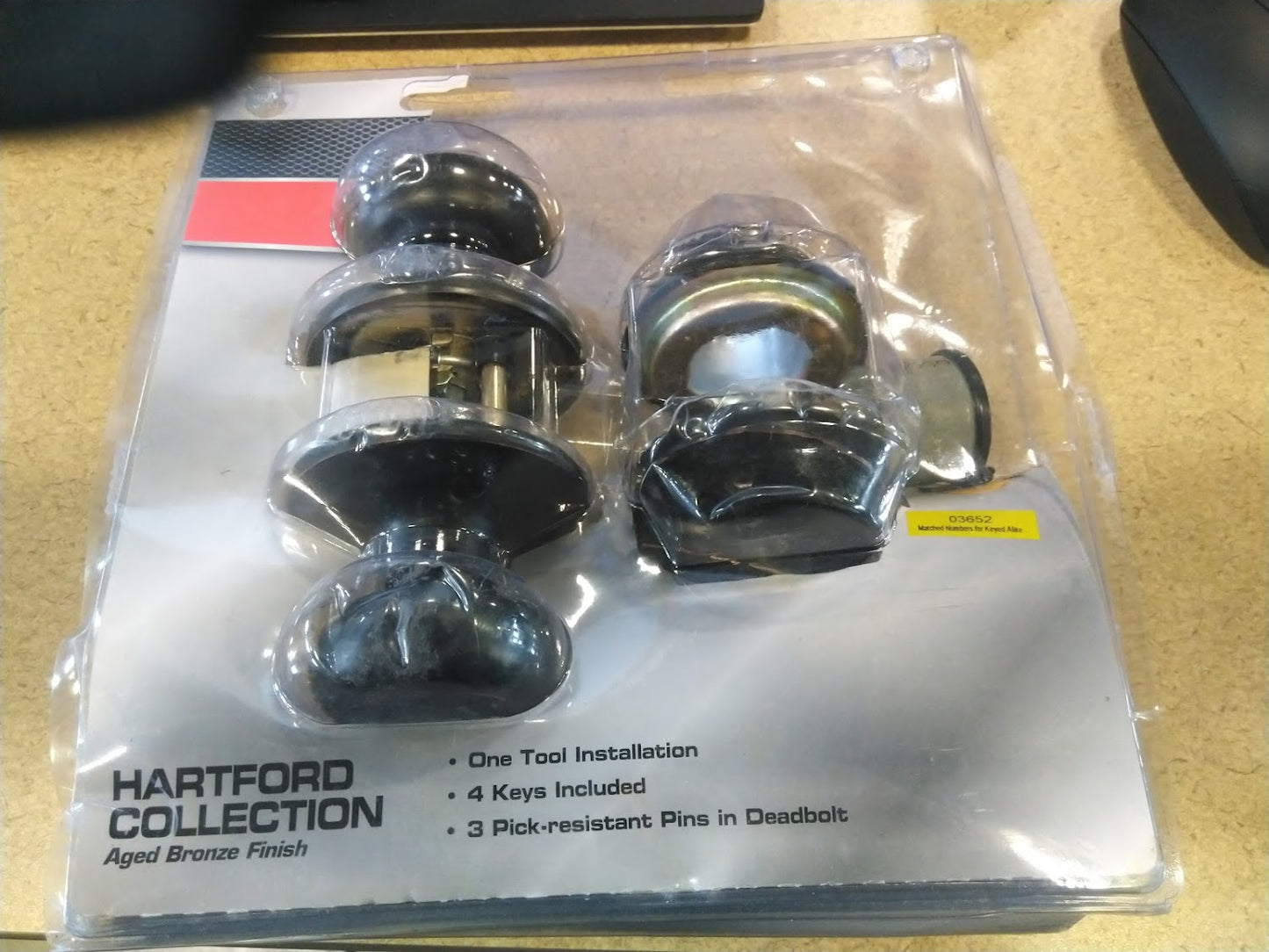 Hartford Collection Aged Bronze Entry Knob and Deadbolt