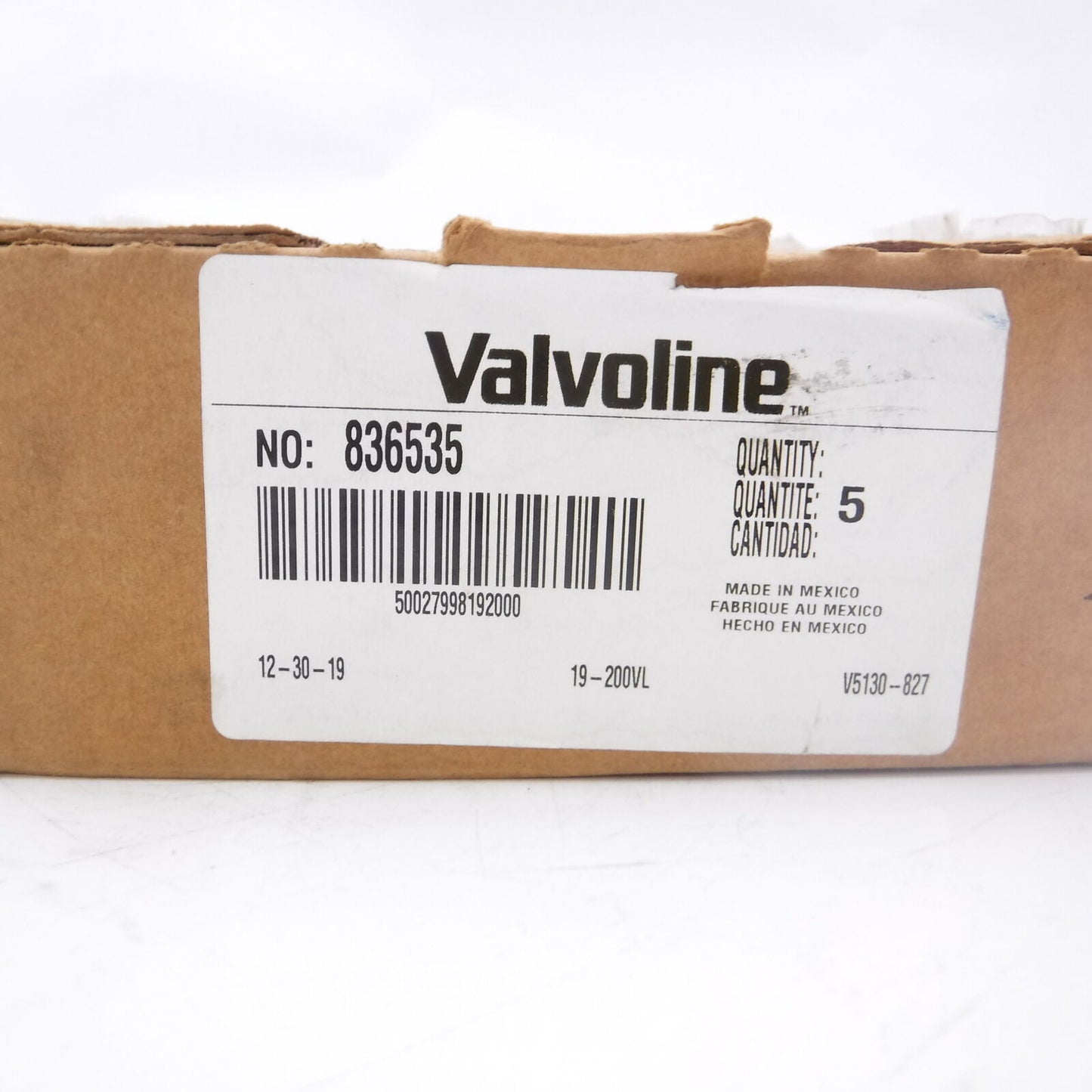 5 Pack 20" Valvoline Aqua Windshield Wipers 836535