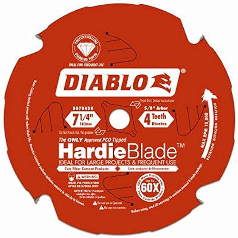 Freud D0704DH Diablo 7-1/4"x4T PCD Tip TCG Hardie Fiber Cement Saw Bld,5/8 Arbor