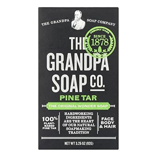 Pine Tar Bar Soap by The Grandpa Soap Company | The Original Wonder Soap | 3-in-1 Cleanser, Deodorizer & Moisturizer | 4.25 Oz.