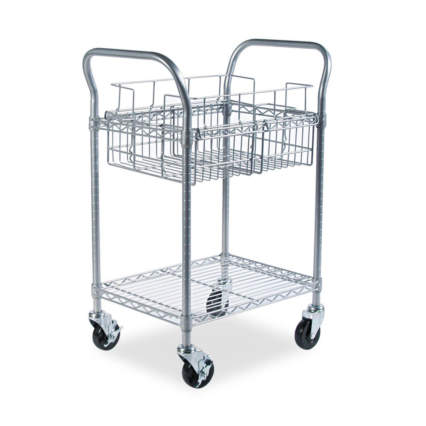 Safco Products 5235GR Wire Mail Cart Holds 75 Legal Folders, Sold Separately, Gray