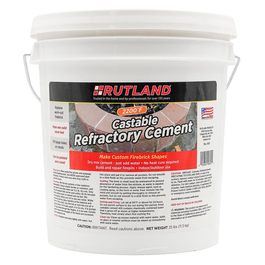 Rutland Products 25 lbs Castable Refractory Cement, 2200F, Taupe, 25 Pound