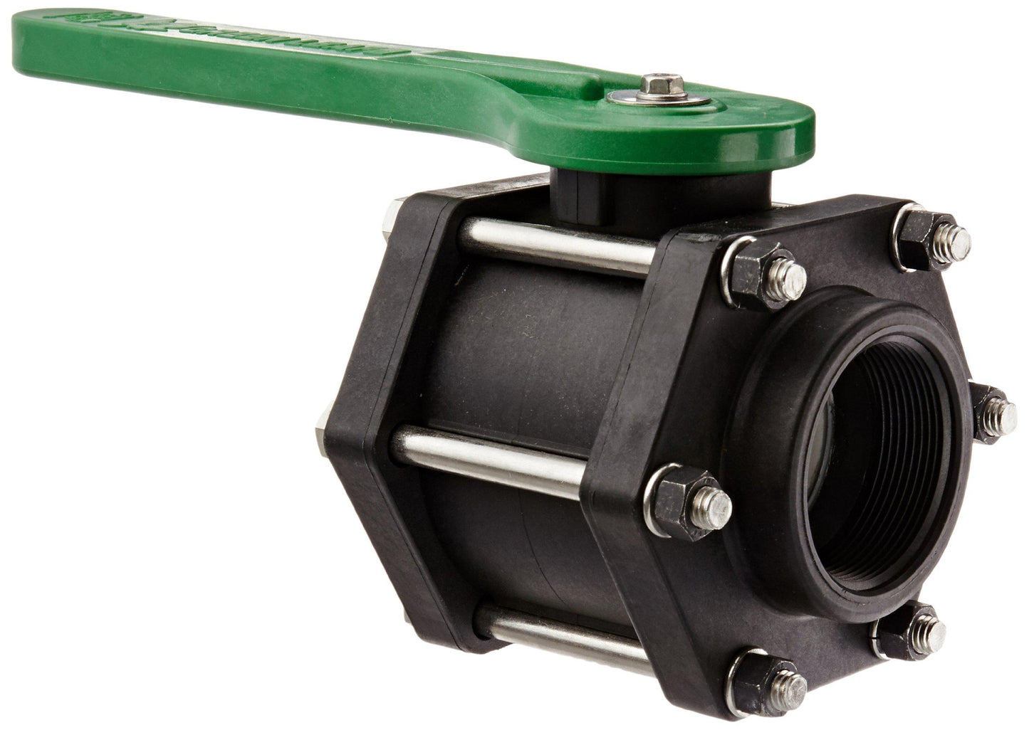 Green Leaf V200FP Polypropylene Bolted Ball Valve, Full Port, 2" NPT Female