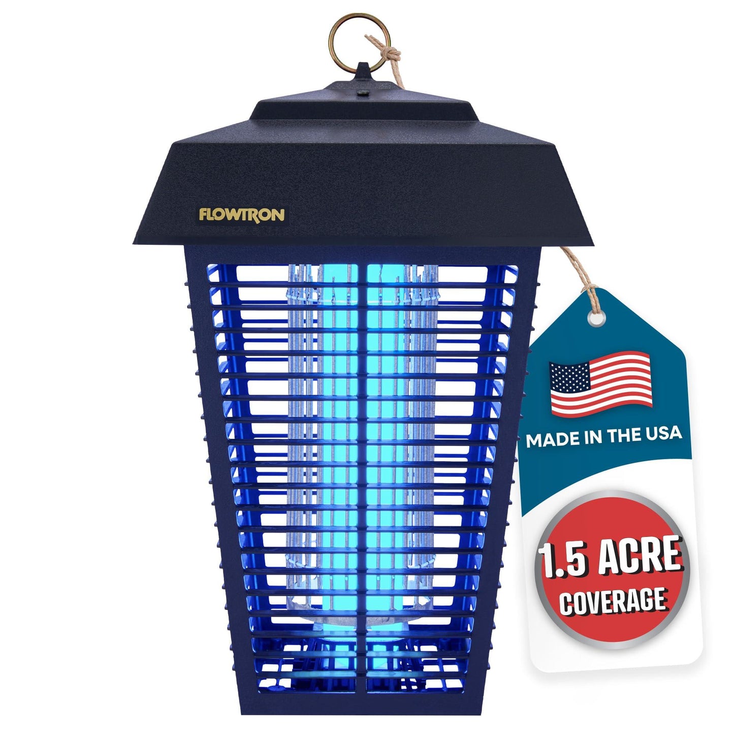 Flowtron Bug Zapper, 1-1/2 Acre of Outdoor Coverage with Powerful 80W Bulb & 5600V Instant Killing Grid, Electric Insect, Fly & Mosquito Zapper, Made in The USA