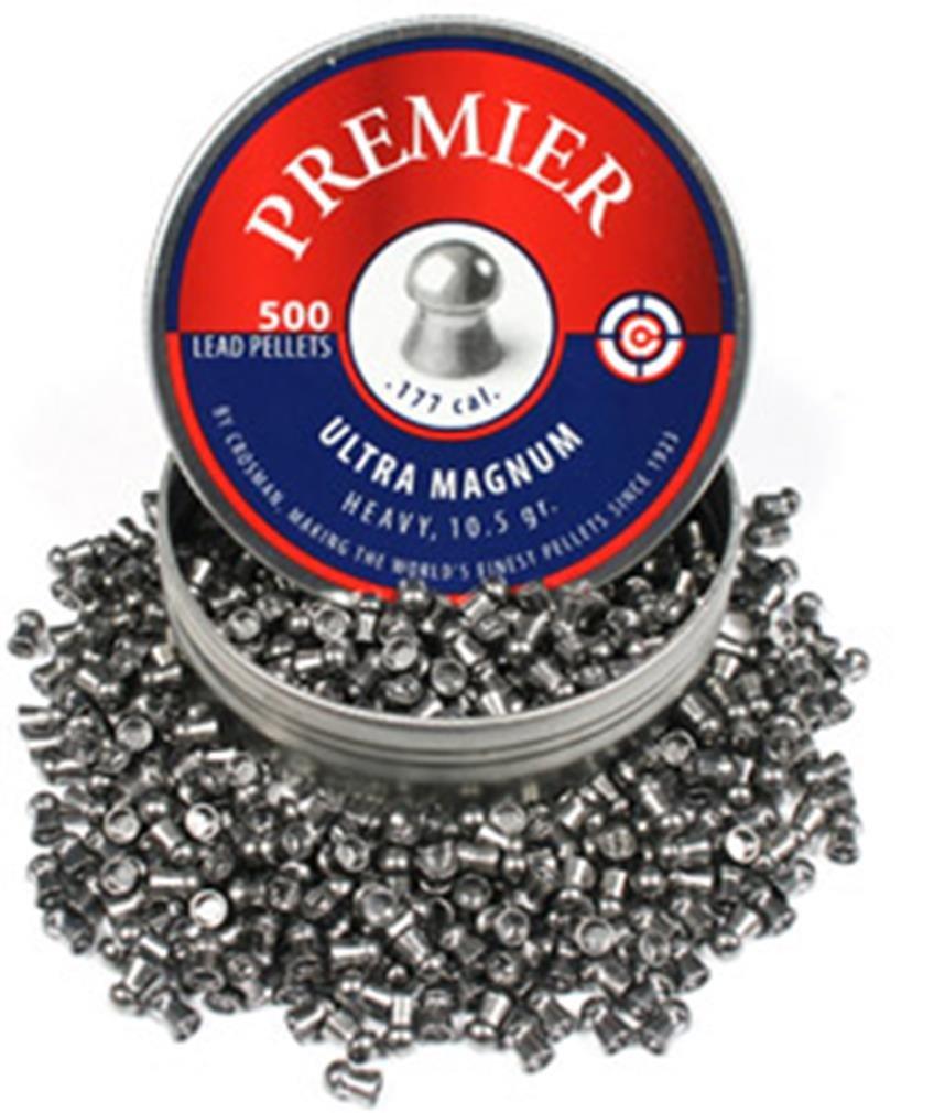 Crosman LUM77 Premier Domed Field 10.5g Target Pellets in a Tin, SILVER (500 Count)