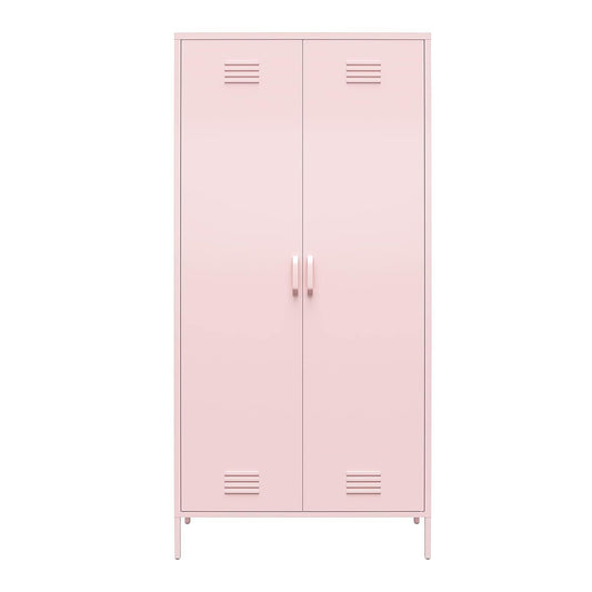 Novogratz Cache Tall 2 Door Metal Locker Cabinet, Pink