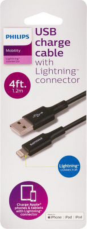 PHILIPS USB LIGHTNING CBL 4FT