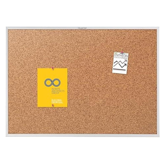 Quartet Cork Board, Bulletin Board, 5' x 3' Corkboard, Aluminum Frame (2305)