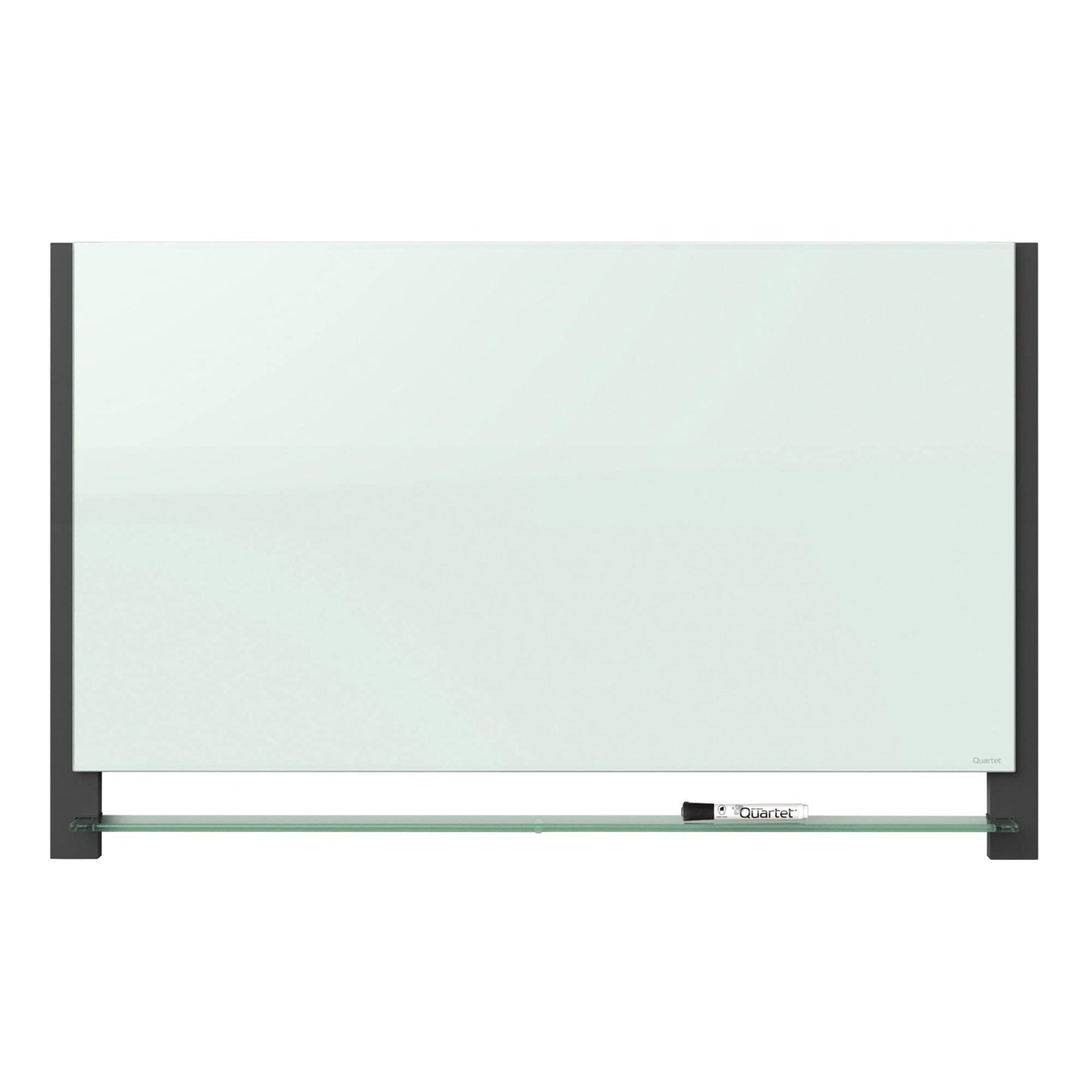 Quartet Glass Whiteboard, Magnetic Dry Erase White Board, 39" x 22", Wide Format with Invisible Mount, Black Aluminum Frame, Evoque (G3922BA)