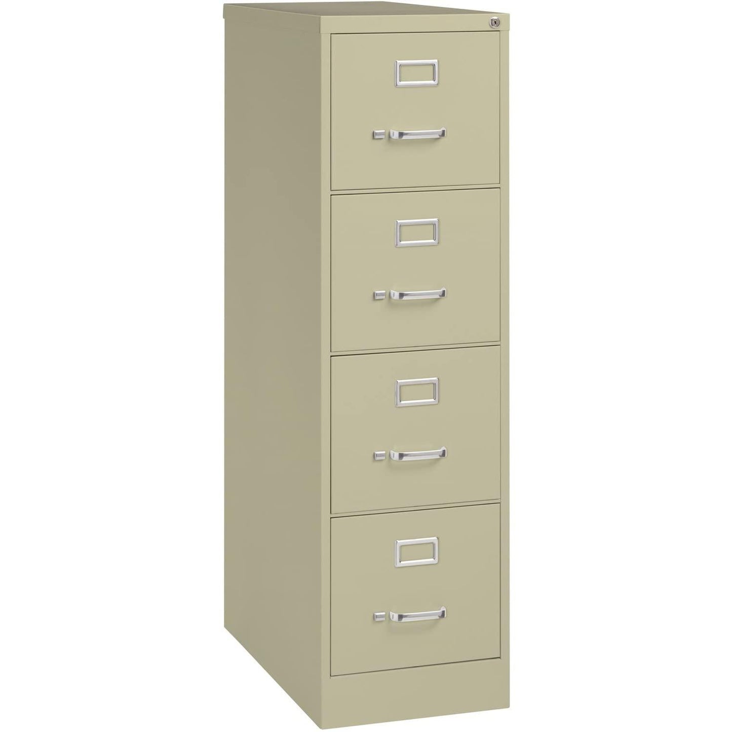 Lorell 60193 4-Drawer Vertical File, w/ Lock, 15-Inch x26-1/2-Inch x52-Inch , Putty