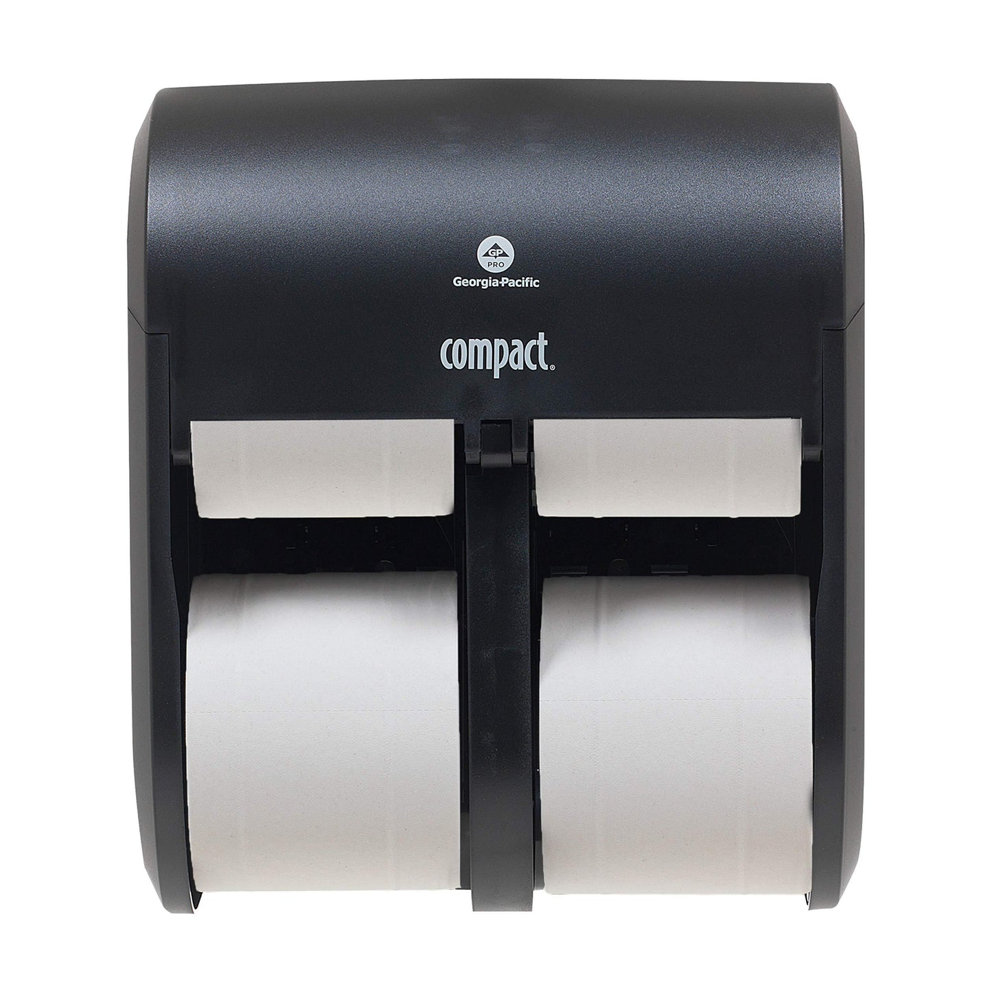 Georgia-PacificGeorgia-Pacific 4-Roll Quad Coreless High-Capacity Toilet Paper Dispenser, 13.3" x 11.8" x 6.9", Black