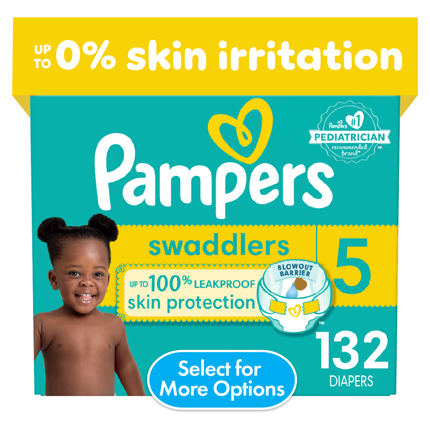 Pampers Swaddlers Diapers, Size 5, 132 Count (Select for More Options)