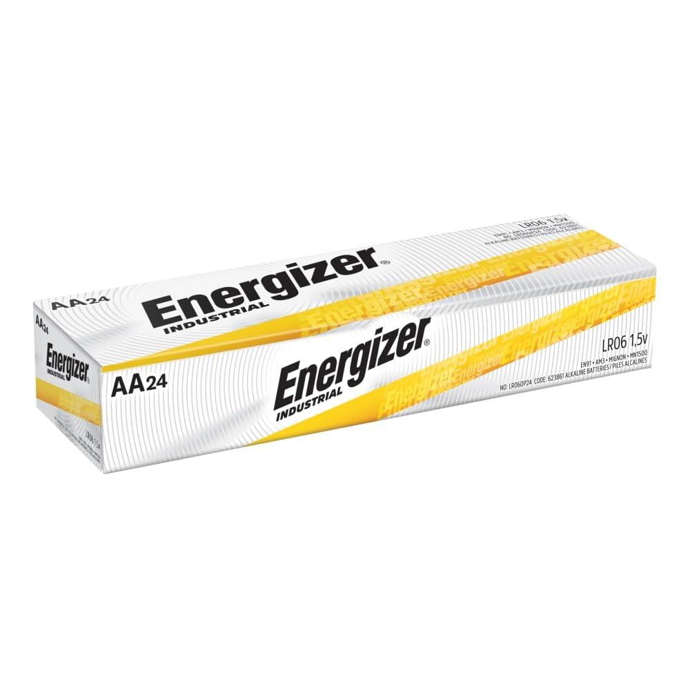 AA Batteries - Energizer Industrial Alkaline Batteries, (24 Count) Model EN91