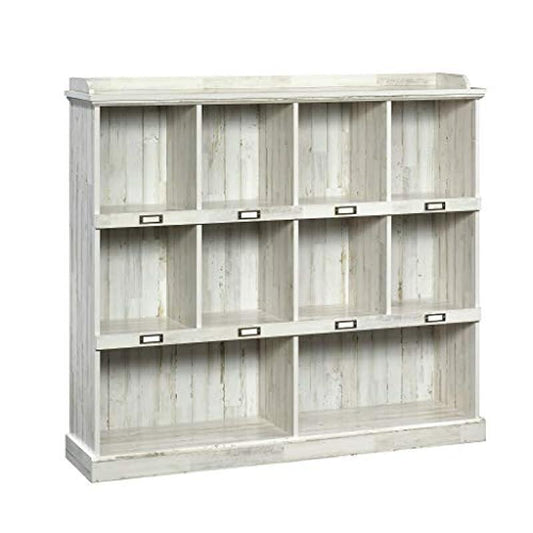 Sauder Barrister Lane Bookcase, L: 53.15" x W: 12.13" x H: 47.52", White Plank finish