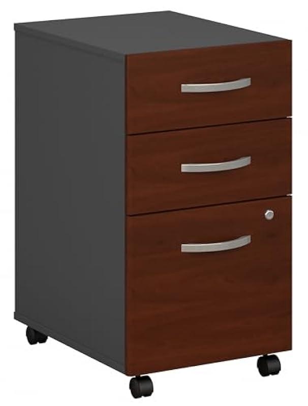 Bush Business Furniture Components 21"D Vertical 3-Drawer Mobile File Cabinet, Hansen Cherry/Graphite Gray, Standard Del