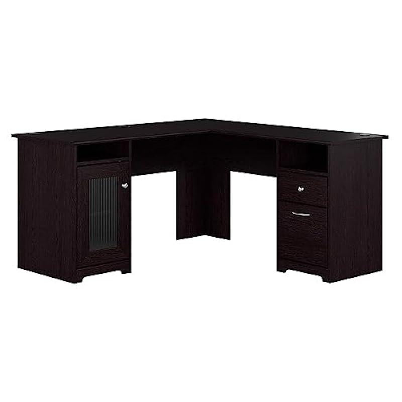 Bush Furniture Cabot L Shaped Desk, Espresso Oak (WC31830-03K)