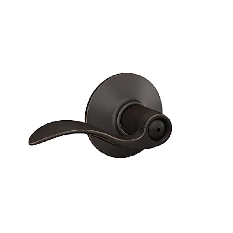 Schlage F40 V ACC 716 Accent Door Lever, Bed & Bath Privacy Lock, Aged Bronze