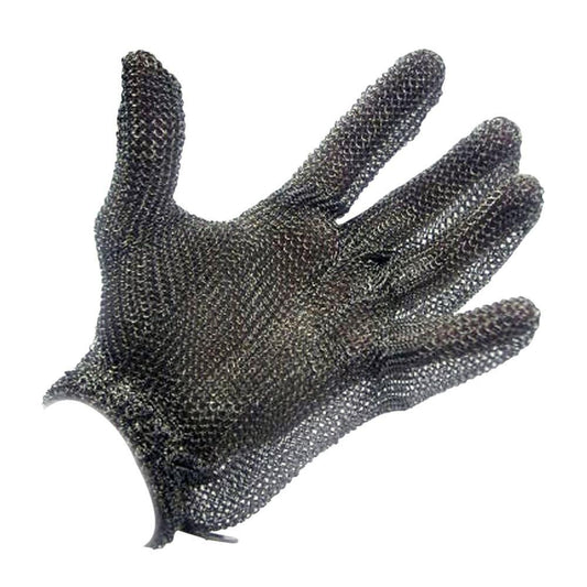 CM030004 Products Tucker Whizard Metal Mesh Glove, 100% Stainless Steel, Double Interlocked Metal Mesh, Chain Patented Self-Adjusting Tension Wrist, Large, Each, Silver