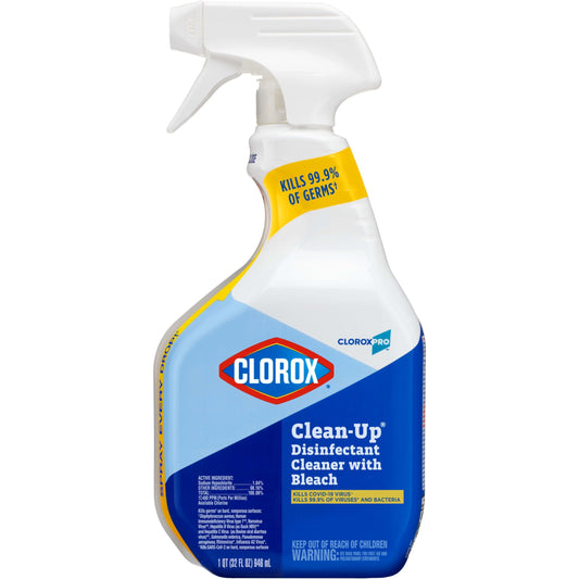 CloroxPro Clorox Clean-Up Disinfectant Cleaner with Bleach Spray, Clorox Disinfecting Cleaning, Healthcare Cleaning and Industrial Cleaning, 32 Ounces - 35417