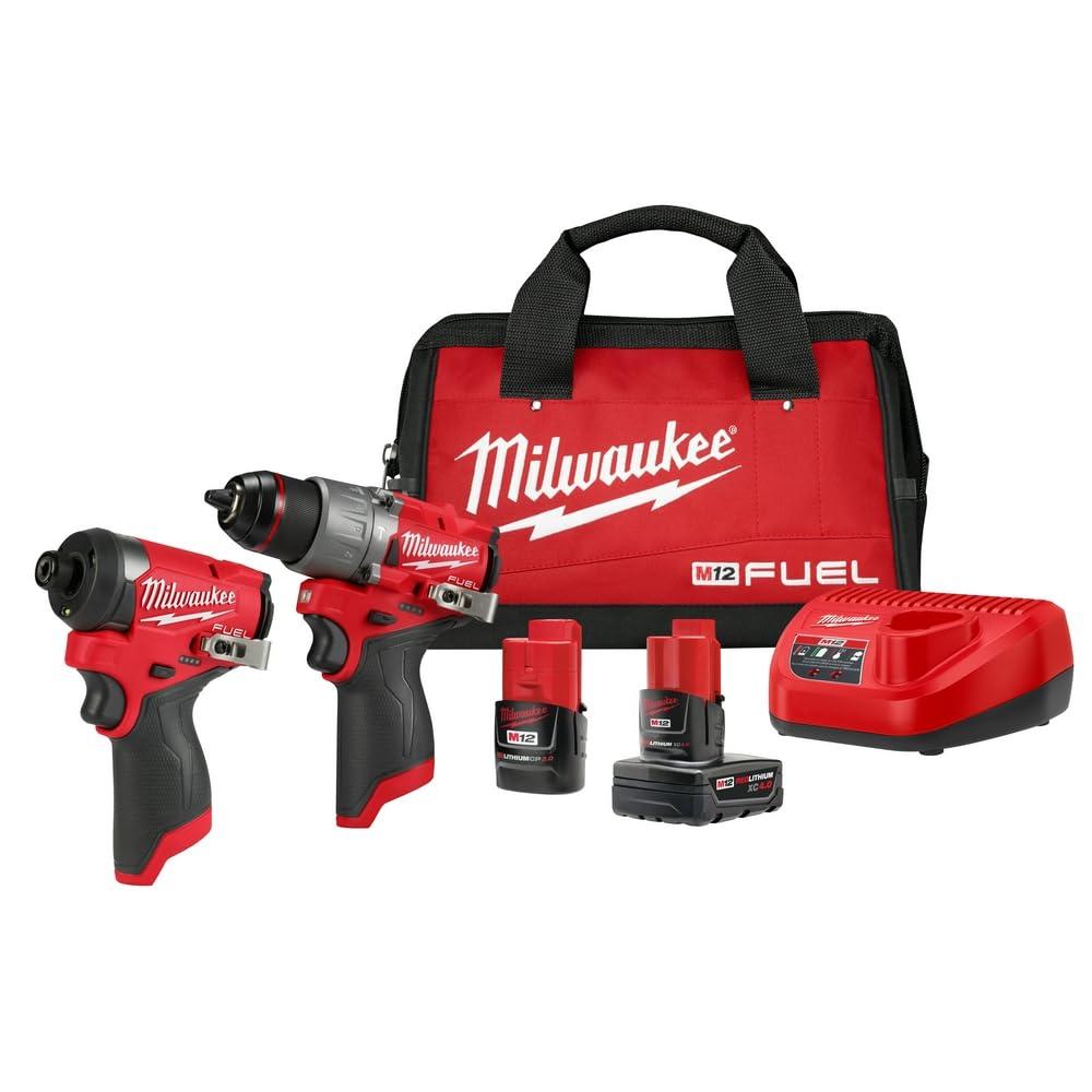 Milwaukee M12 FUEL 3497-22 12-Volt Lithium-Ion Brushless Cordless Hammer Drill and Impact Driver Combo Kit