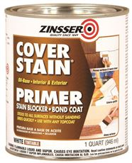 White, Zinsser Cover Stain Flat Oil-Based Interior and Exterior Primer and Sealer-3501, Gallon